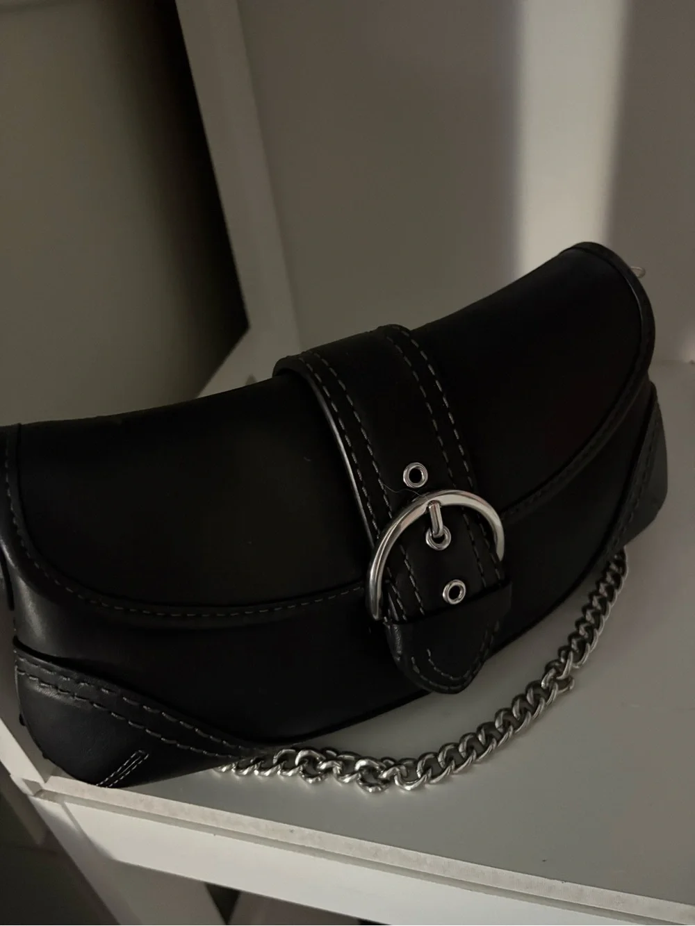 Coach Black SOHO Leather Shoulder Bag - Picture 1 of 2